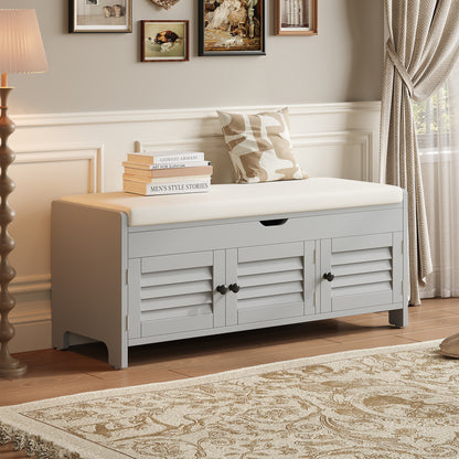 Moderne schuhbank mit sitzfläche, Eingangsbereich, Wohnzimmer, flurmöbel,  Grau
