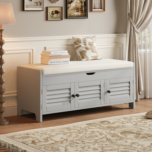 Moderne schuhbank mit sitzfläche, Eingangsbereich, Wohnzimmer, flurmöbel,  Grau