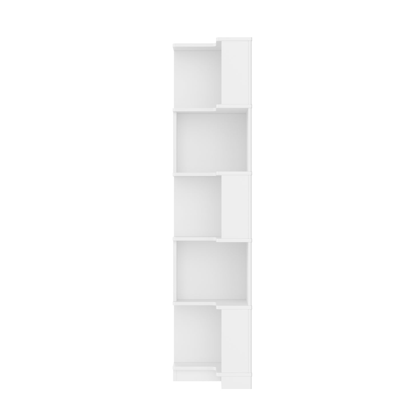 Eck Bücherregal,  L-förmiges Bücherregal, LED-Farbwechsel-Lichtleiste, Fernbedienung/App-Steuerung, weiß