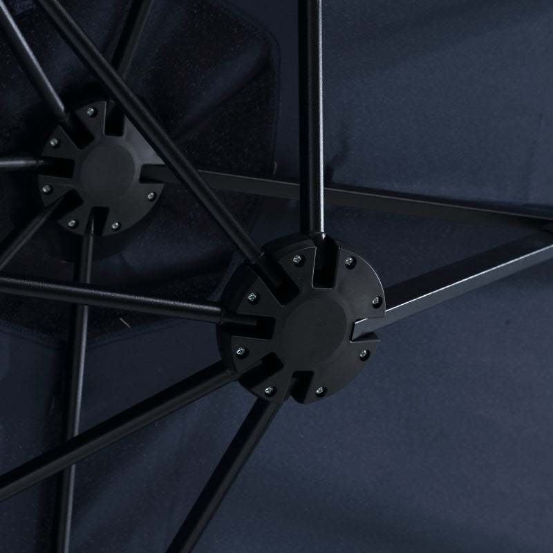 14.8 Ft Double Sided Outdoor Umbrella Rectangular Large with Crank (Navy blue)(No Base)