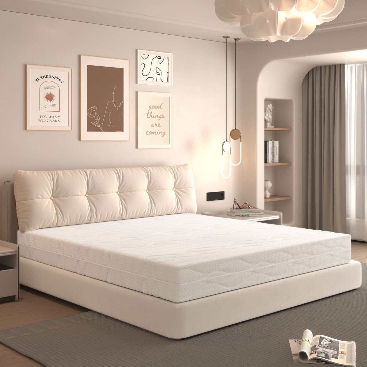 Taschenfederkern Matratze 140x200 cm, 7 Zonen, H3/H4, Boxspring-Gefühl