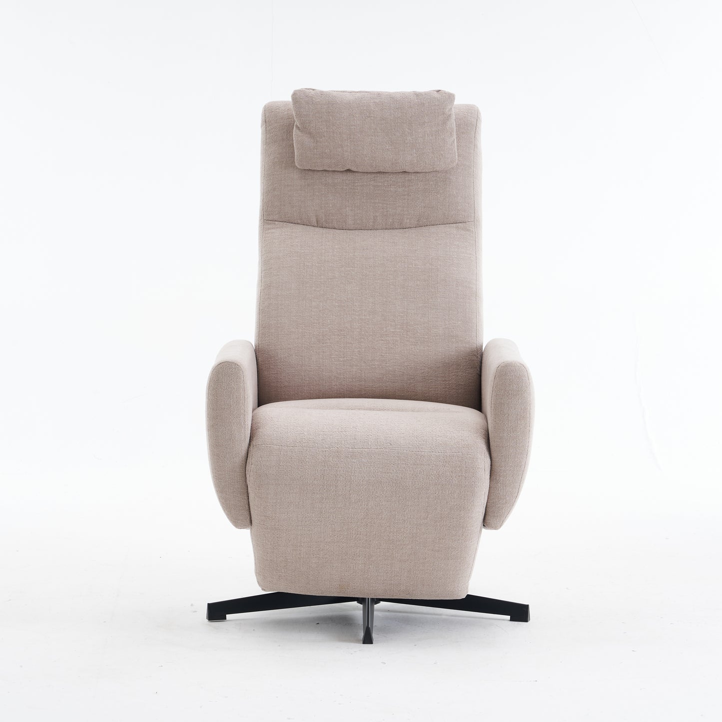 Bequemer Relaxsessel mit Liegefunktion – Chenille Fernsehsessel mit Fußstütze, drehbarer Stillsessel & Loungesessel für Wohnzimmer, modernes Sofa, Grau