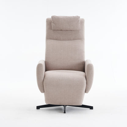 Bequemer Relaxsessel mit Liegefunktion – Chenille Fernsehsessel mit Fußstütze, drehbarer Stillsessel & Loungesessel für Wohnzimmer, modernes Sofa, Grau