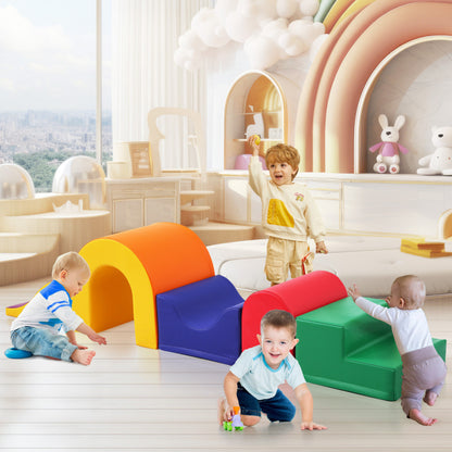 5-in-1 Riesige Bunte Weiche Schaumstoff-Bausteine für Kinder – Perfekt für Kreatives Spielen, Klettern, Kriechen und Motorikförderun