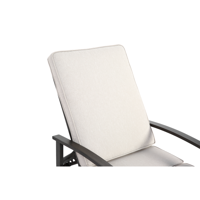 Lounge Patio Chair with Cotton Cushion, Adjustable Reclining Rust-Resistant Aluminum  Poolside Chaise Lounge Furniture, Waterproof Beige Cushion (1pc)