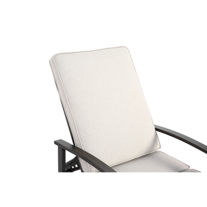 Lounge Patio Chair with Cotton Cushion, Adjustable Reclining Rust-Resistant Aluminum  Poolside Chaise Lounge Furniture, Waterproof Beige Cushion (1pc)