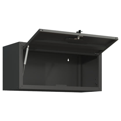 Vielseitiger Metall-Wandschrank, wandmontierter Nutzschrank mit verschließbarer Tür, aufgehängtes Stahlwerkzeugkabinett, Geeignet für Garage, Keller, Werkstatt und Küche, H34,5 cm × B75 cm × T30 cm