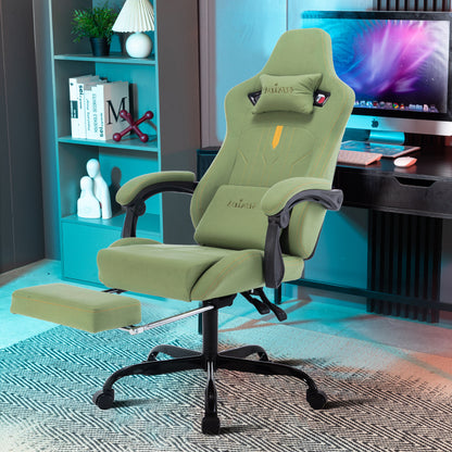 Gaming Stuhl Computerstuhl Ergonomischer Gaming Chair mit Fußstütze Bürostuhl Ergonomischer Computerstuhl mit Lendenwirbelstütze Grün