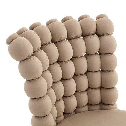 Esszimmerstuhl 2er Set Samt, Schwarz-Metallbeine, Modern Luxus, Camel