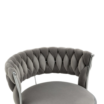 COOLMORE 360 Grad drehbare Barhocker 2 Stück Set höhenverstellbare Stühle mit Fußstütze für Küche, Esszimmer, Insel, Bar, Weinkeller, Büro, Wohnzimmer, Wohnzimmer, Silber, Modern Style, High-End Style