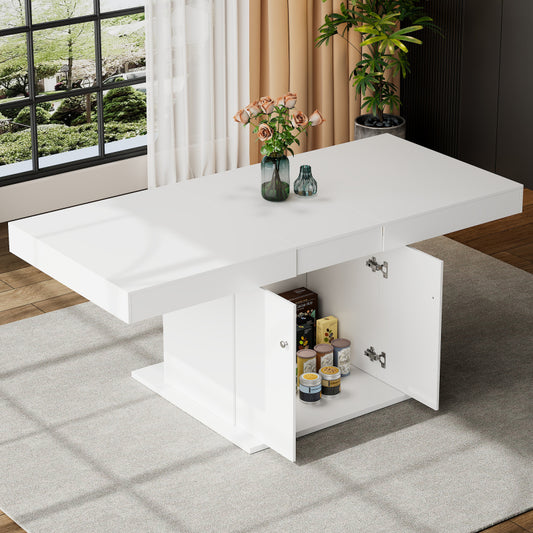Ausziehbarer Esstisch, L140/180*W80*H76cm, Weiß