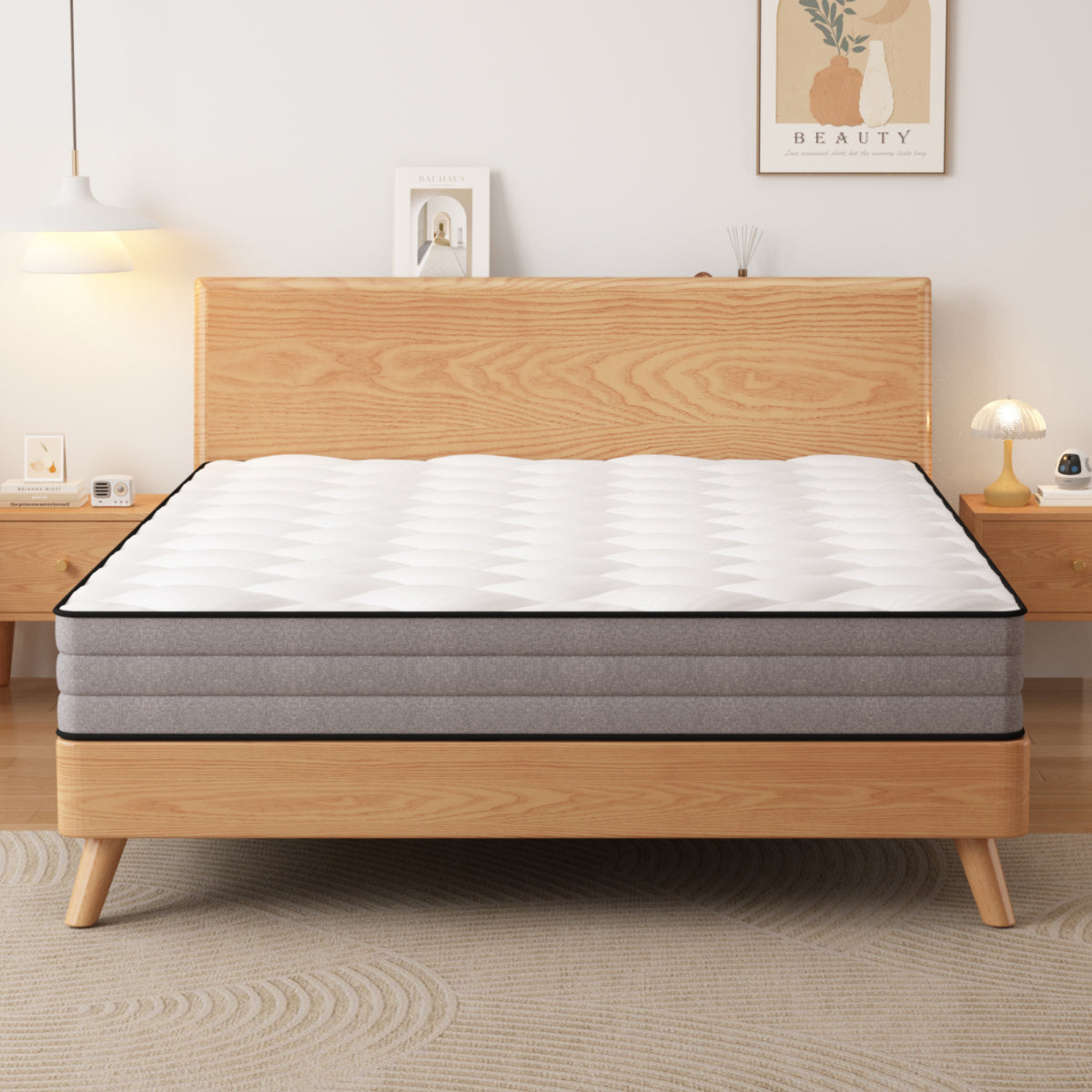 Taschenfederkern Matratze 160x200cm, H3, 7 Zonen, Lyocell Bezug, Boxspring Gefühl