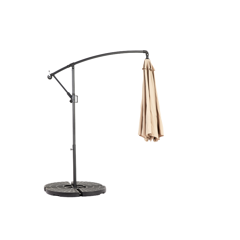 14.8 Ft Double Sided Outdoor Umbrella Rectangular Large with Crank(khaki)(No Base)