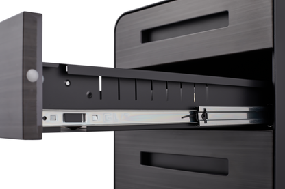 3 Drawer Mobile File Cabinet Under Desk Office,Simple Style Versatile Storage Cabinet for Legal/Letter/A4 Files, 5 Wheel Design Anti-Tilting Cold Rolled Steel Waterproof Moisture-Proof Black