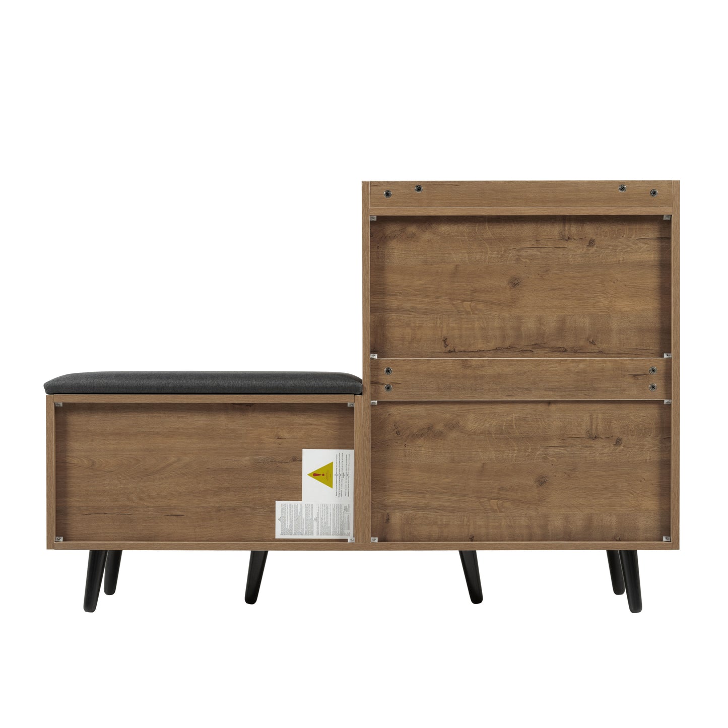 Moderner Schuhbänke mit Holzmaserung, Schuhschrank