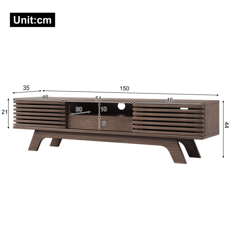 TV-Schrank mit einer Schublade und zwei Türen, TV-Möbel, TV-Panel, TV-Lowboard, TV-Schrank. Einzigartiges Design, Vintage-Holzfarbe.