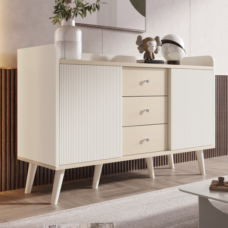 Sideboard mit drei Schubladen, exquisite Maserung. Sideboard für Schlafzimmer und Wohnzimmer, Moderne Holzfarbe-Sideboard mit Stauraumregalen. L117,5 cm
