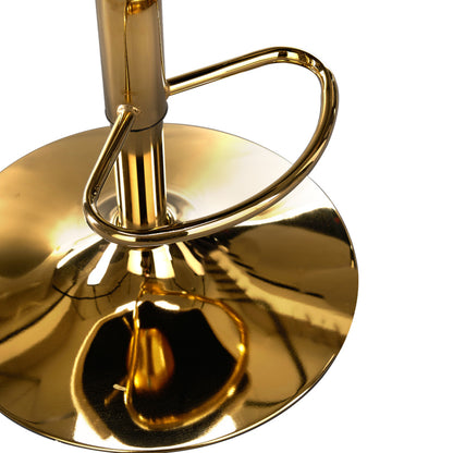 Moderner drehbarer höhenverstellbarer Barhocker, moderner Barhocker für Küche, Bar und Restaurant Theken, Hubhocker mit Rückenlehne und goldener Fußstütze (black.Set of 2)
