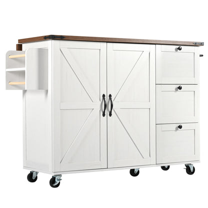Kücheninsel, Servierwagen mit ausziehbarer Arbeitsplatte, Küchenschrank,Küchentrolley,Speisewagen mit Holzmaserung, Speisewagen mit zwei Türen und drei Schubladen