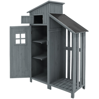 Gerätehaus Gartenschrank Geräteschuppen Geräteschrank, BxT: 124x46 cm,BxTxH:124x46x174cm, auch für kleine Gärten geeignet,Grau, (Holzhütte, 1 St., Gartenhaus)