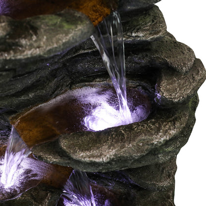 40inches High Outdoor Rock Water Fountain for Home Garden Decor