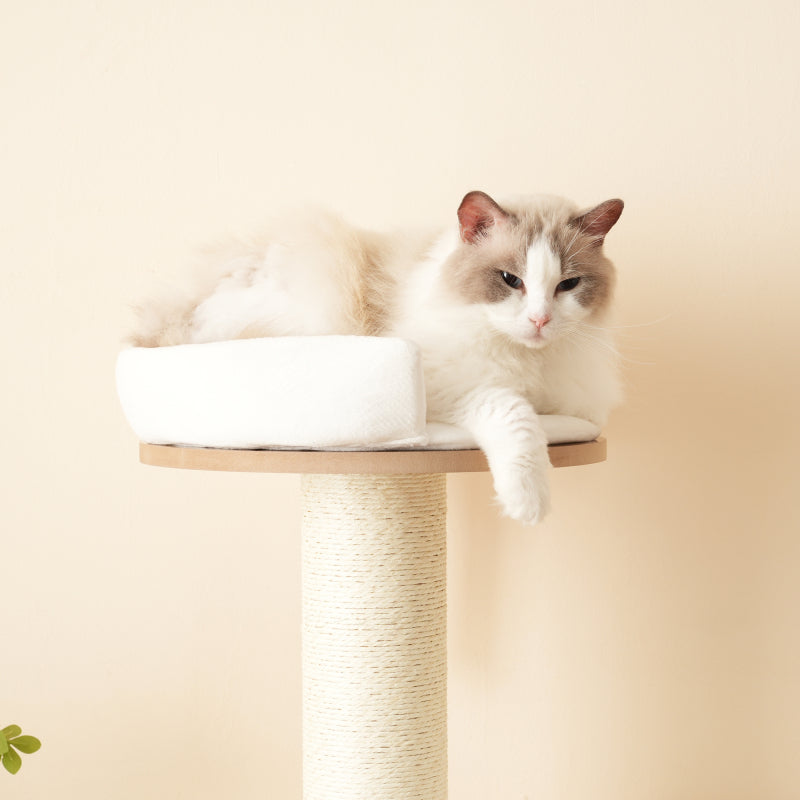 Katzenkratzbaum mit XXL-Stamm, 3-stufige Plattformen, 1 Katzenhaus, herausnehmbare Matten und Kippschutz,Wasserdicht und feuchtigkeitsbeständig