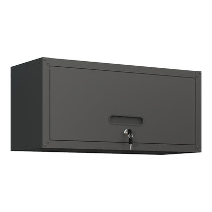 Vielseitiger Metall-Wandschrank, wandmontierter Nutzschrank mit verschließbarer Tür, aufgehängtes Stahlwerkzeugkabinett, Geeignet für Garage, Keller, Werkstatt und Küche, H34,5 cm × B75 cm × T30 cm