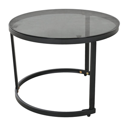 Garten-Lounge-Set mit Rahmen aus verzinktem Eisen, Gartenmöbel-Set aus Seil, graues Seil, verstellbare Füße, Tischplatte aus glattem Glas, 5er-Set, inklusive aller Sitz- und Rückenkissen