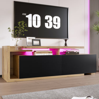 TV-Schrank ausziehbar,  Lowboard Modern mit LED-Beleuchtung
