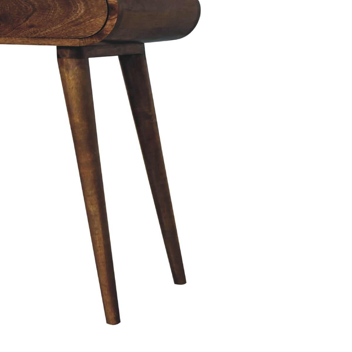 Mini London Konsolentisch aus massivem Mangoholz – Grau/Kastanie, 1 Schublade & Ablage, Handgefertigt, Bronze-Gestell, 60x30x78 cm