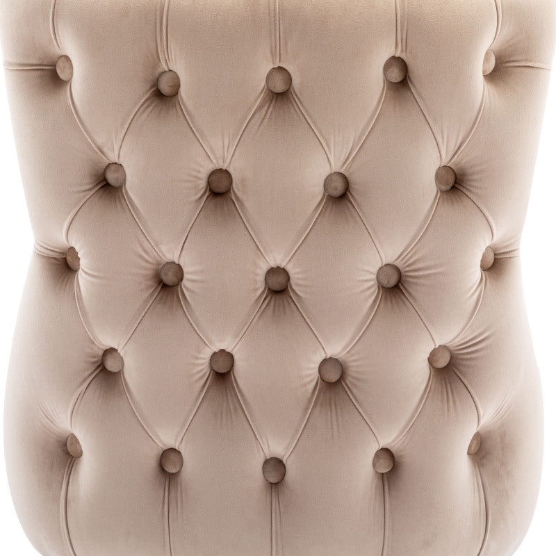4-Fußstuhl, Stuhl Beige Samt Esszimmerstuhl, mit Knopfsteppung, Gestell aus Massivholz, Beige(Set, 4 St)