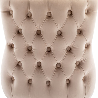 4-Fußstuhl, Stuhl Beige Samt Esszimmerstuhl, mit Knopfsteppung, Gestell aus Massivholz, Beige(Set, 4 St)
