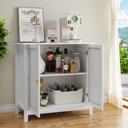 Badezimmer-Bodenschrank, moderner Aufbewahrungsschrank für Wohnzimmer, Badezimmer und Schlafzimmer, Weiß