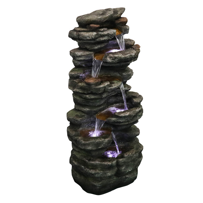 40inches High Outdoor Rock Water Fountain for Home Garden Decor