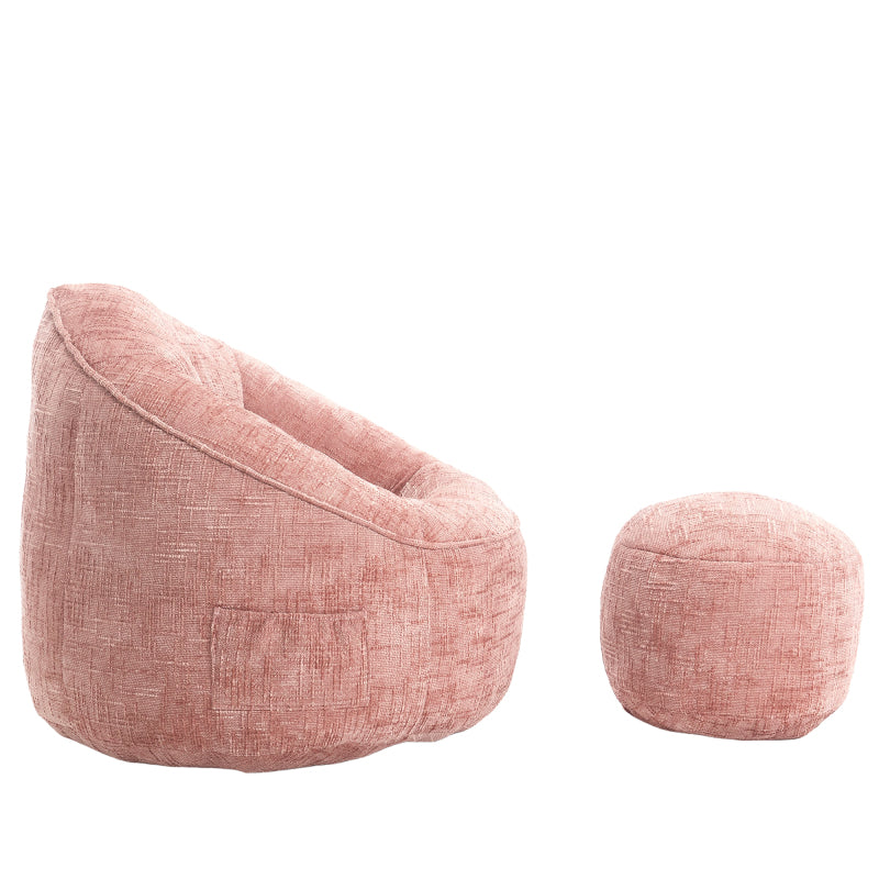 Sitzsack Sofa Stuhl für Erwachsene mit Fußstütze, Rosa