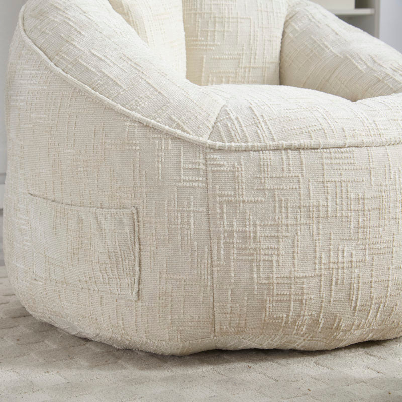 Sitzsack Sofa Stuhl für Erwachsene mit Fußstütze, Beige