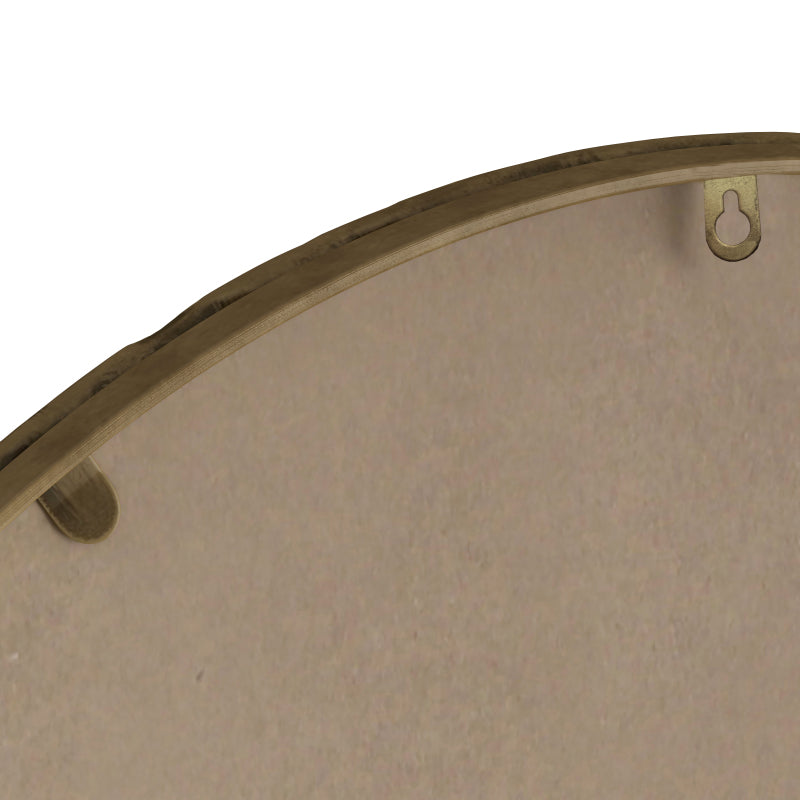 Iron Art Oval Retro Mirror, Antique Effect, Wall Hanging, Suitable For Bathroom, Bedroom, Living Room (Gold)