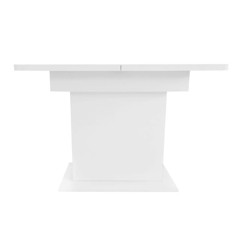 Ausziehbarer Esstisch, L110/130*W70*H75, Esstisch mit Stauraum, Weiss