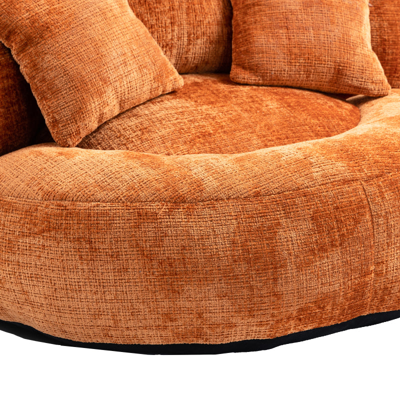 Lazy Sofa Durable Komfort Lounger hohen Rücken Sitzsack Stuhl Couch mit drei Kissen für Erwachsene und Kinder, Indoor & Outdoor, Single Gaming Sofa Stuhl für Schlafzimmer, Büro (Orange Chenille)