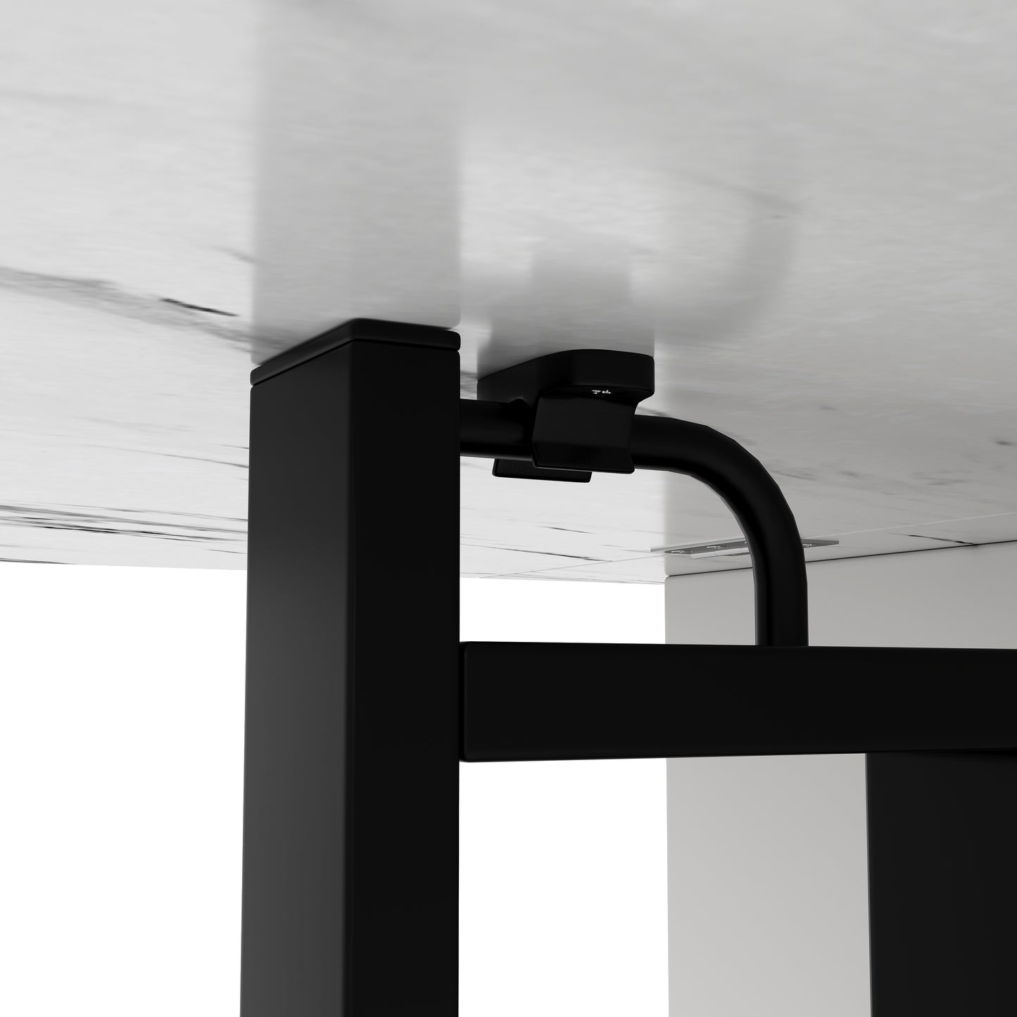 Tragbarer Esstisch, klappbare Tischplatte, marmorierte Tischplatte, geeignet für Esszimmer, Wohnzimmer, verstellbare Trennwände, großes Staufach, 6 Rollen (2 feststellbar), schwarze Tischbeine
