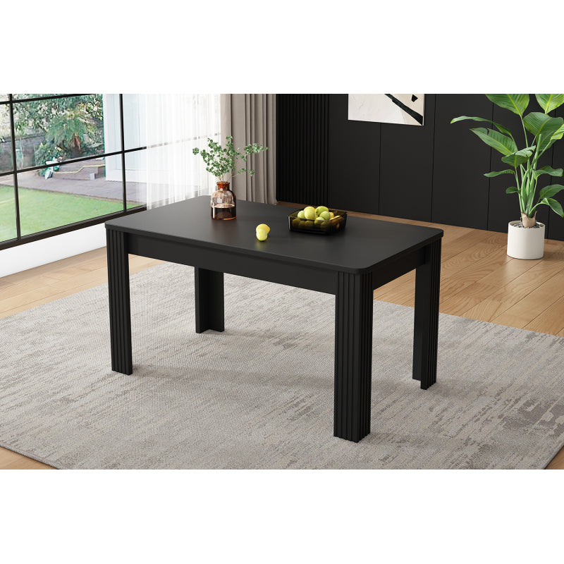 Esstisch, moderner Esstisch, stabiler Esstisch, vierbeiniger Tisch, rechteckiger Esstisch, Kaffee-Lounge-Tisch, moderner einfacher Esstisch, schwarz, (OLD SKU: N634P215552S)