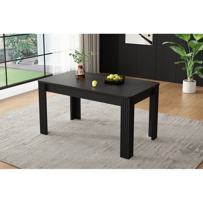 Esstisch, moderner Esstisch, stabiler Esstisch, vierbeiniger Tisch, rechteckiger Esstisch, Kaffee-Lounge-Tisch, moderner einfacher Esstisch, schwarz, (OLD SKU: N634P215552S)