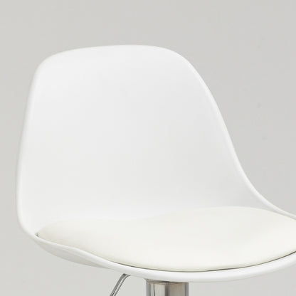 2er-Set Barhocker Drehstühle bis 120kg mit Lehne höhenverstellbar für Bartheke in Weiß