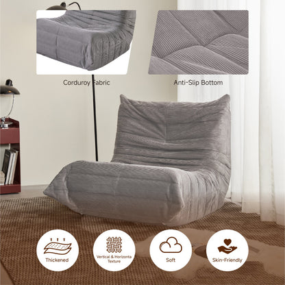 Moderne Sofas, Sitzsäcke für Erwachsene auf dem Bodensofa, Super Soft Memory Sponge Sofa, Togo Sofa Stuhl, Wohnzimmermöbel, Geeignet für Schlafzimmer, Balkon, Schlafsaal, Kaminstuhl (hellgrau)