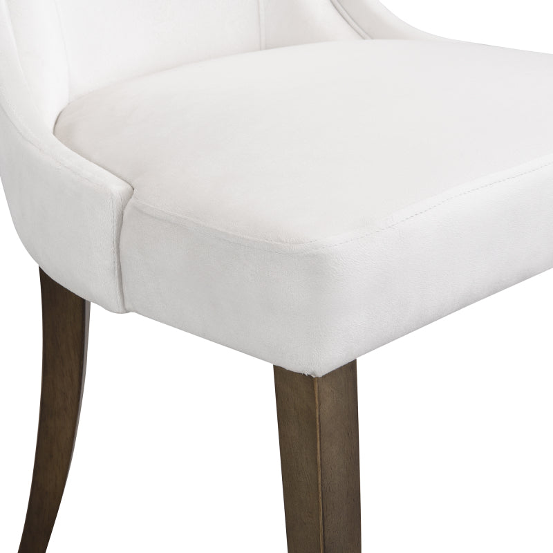 Esszimmerstuhl aus Samt, 2er-Set mit Massivholzbeinen, dickem Kissen, verstellbaren Beinen, Beige