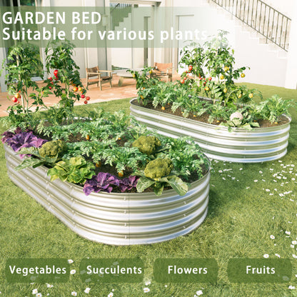 Hochbeet aus Metal Verzinkte Pflanzer erhöhte Gartenbett-Kit, Gartenbetten für im Freien für Gemüse, Blumen und Kräuter, Heavy Duty, rostbeständig, einfache Montage, 1pcs 6x3x1ft