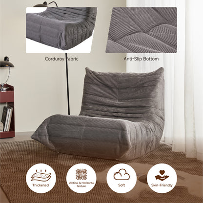 Moderne Sofas, Sitzsäcke für Erwachsene auf dem Bodensofa, Super Soft Memory Sponge Sofa, Togo Sofa Stuhl, Wohnzimmermöbel, Geeignet für Schlafzimmer, Balkon, Schlafsaal, Kaminstuhl (Dunkelgrau)