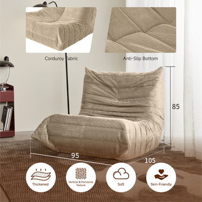 Moderne Sofas, Sitzsäcke für Erwachsene auf dem Bodensofa, Super Soft Memory Sponge Sofa, Togo Sofa Stuhl, Wohnzimmermöbel, Geeignet für Schlafzimmer, Balkon, Schlafsaal, Kaminstuhl (Aprikose)