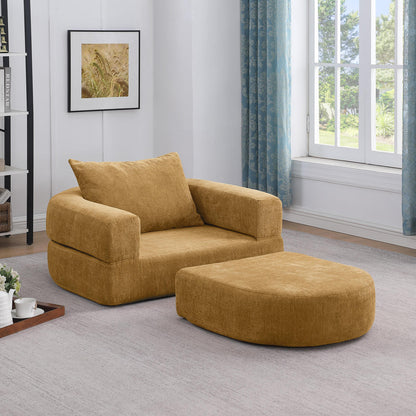 Modulares Sofa-Set Frottee (Terry Cloth), Sektionssofa Minimalistisch, Wohnzimmer Couchgarnitur, Umkehrbar, Yellow