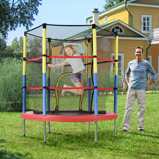 Kinder Trampolin mit Basketballkorb, Mini Trampolin für Indoor und Outdoor, Gewichtskapazität: 45 kg